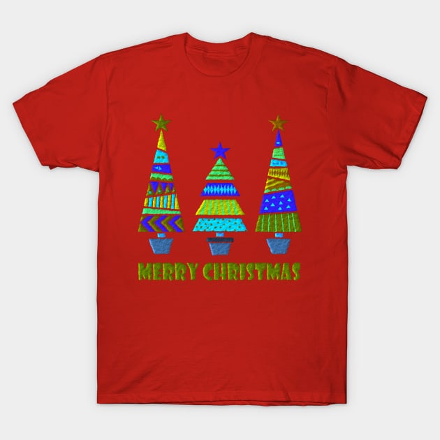 Festive Christmas Trees T-Shirt by AlondraHanley